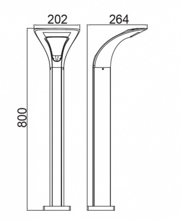 Наземный светильник  W2522S-800 Gr фото 3