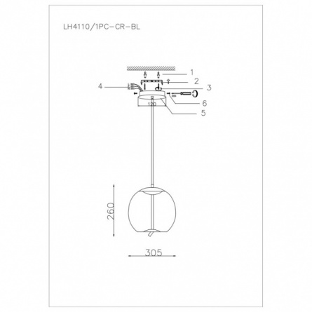 Подвесной светильник Avila LH4110/1PC-CR-BL фото 3